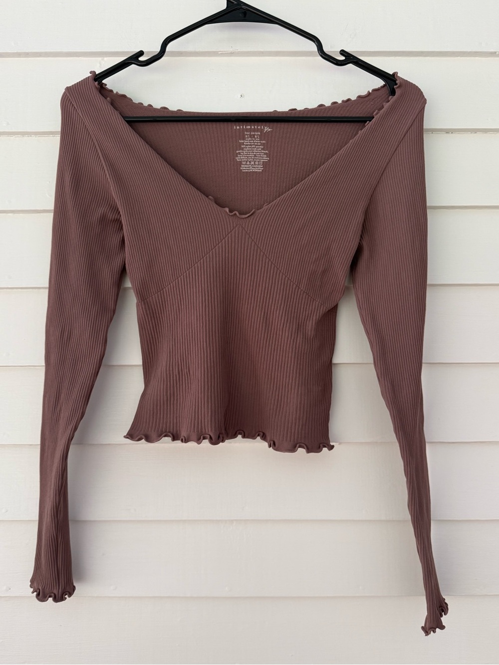 Free People | Intimately FP Ribbed Long Sleeve Top Size M/L